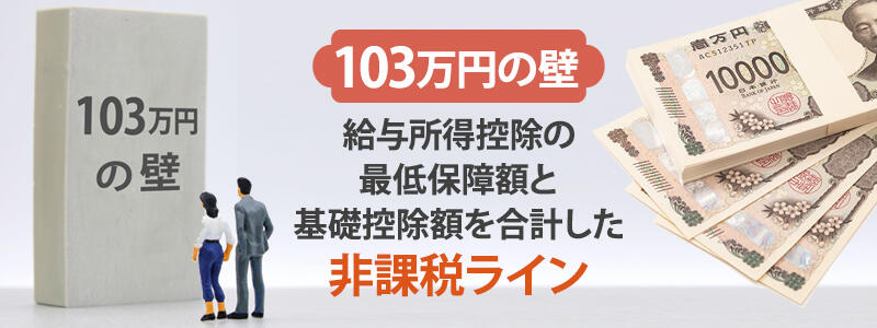 103万円の壁:給与所得控除の最低保障額と基礎控除額を合計した非課税ライン