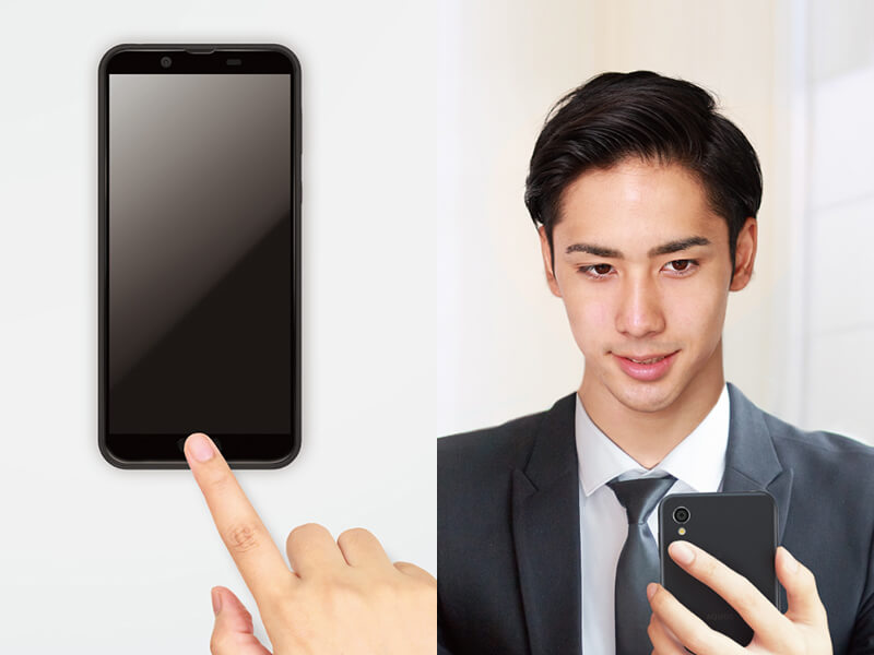 忙しいときも指紋認証&顔認証ですばやくロック解除