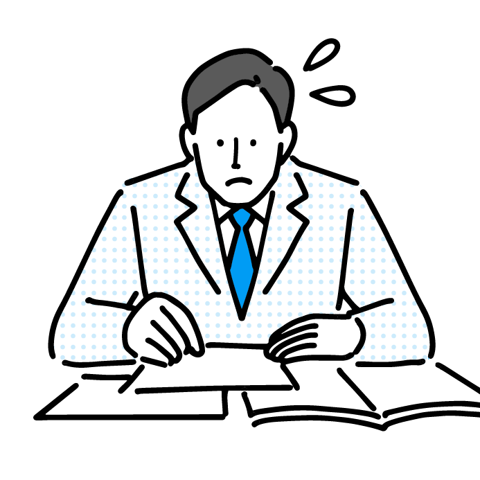 イメージ：書類作成で困っている会社員