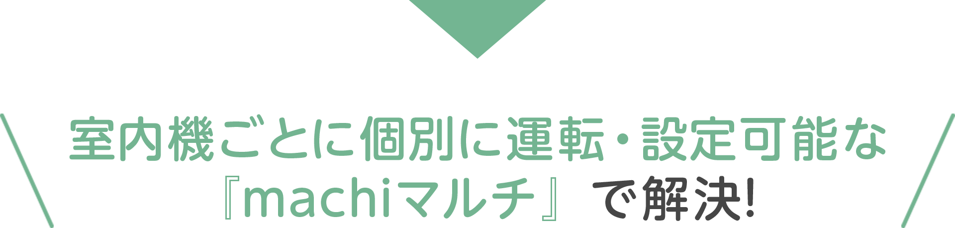 室内機ごとに個別に運転・設定可能な『machiマルチ』で解決!